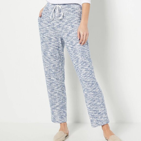 Susan Graver Lifestyle Heather Brushed Rib Knit Pants. 14871 - Picture 1 of 1